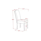 Tavolo da cucina HomeStock Belmont rettangolare 5 pezzi 42/60 pollici con prolunga a farfalla da 18 pollici riponibile e quattro sedie Parson con gamba nera