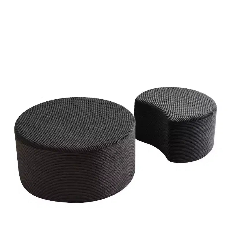 Set di 2 Tavolini da Caffè Rotondi Componibili, Tavoli Multiuso Imbottiti in Schiuma per Soggiorno, Versatile Tavolino da Salotto, Ottomana o Tavolino d'Appoggio