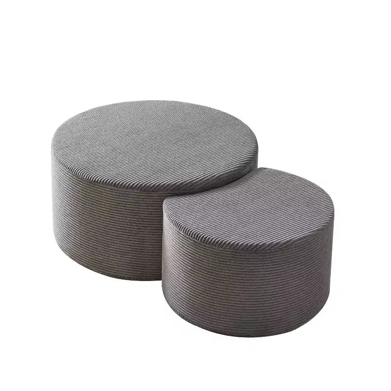 Set di 2 Tavolini da Caffè Rotondi Componibili, Tavoli Multiuso Imbottiti in Schiuma per Soggiorno, Versatile Tavolino da Salotto, Ottomana o Tavolino d'Appoggio