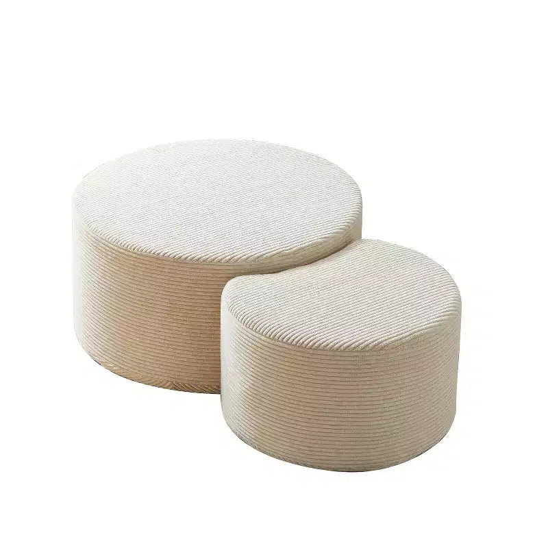 Set di 2 Tavolini da Caffè Rotondi Componibili, Tavoli Multiuso Imbottiti in Schiuma per Soggiorno, Versatile Tavolino da Salotto, Ottomana o Tavolino d'Appoggio