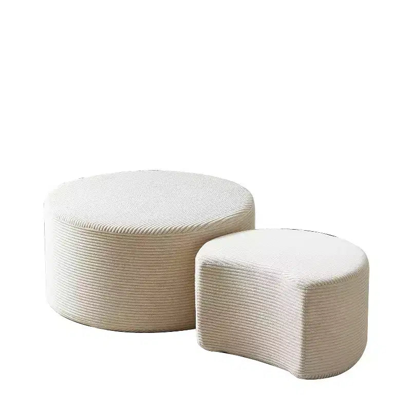 Set di 2 Tavolini da Caffè Rotondi Componibili, Tavoli Multiuso Imbottiti in Schiuma per Soggiorno, Versatile Tavolino da Salotto, Ottomana o Tavolino d'Appoggio