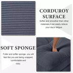 PexFix Divano componibile moderno a 6 posti in velluto a coste, a forma di U convertibile a L con pouf e cuscini per soggiorno ufficio Grigio