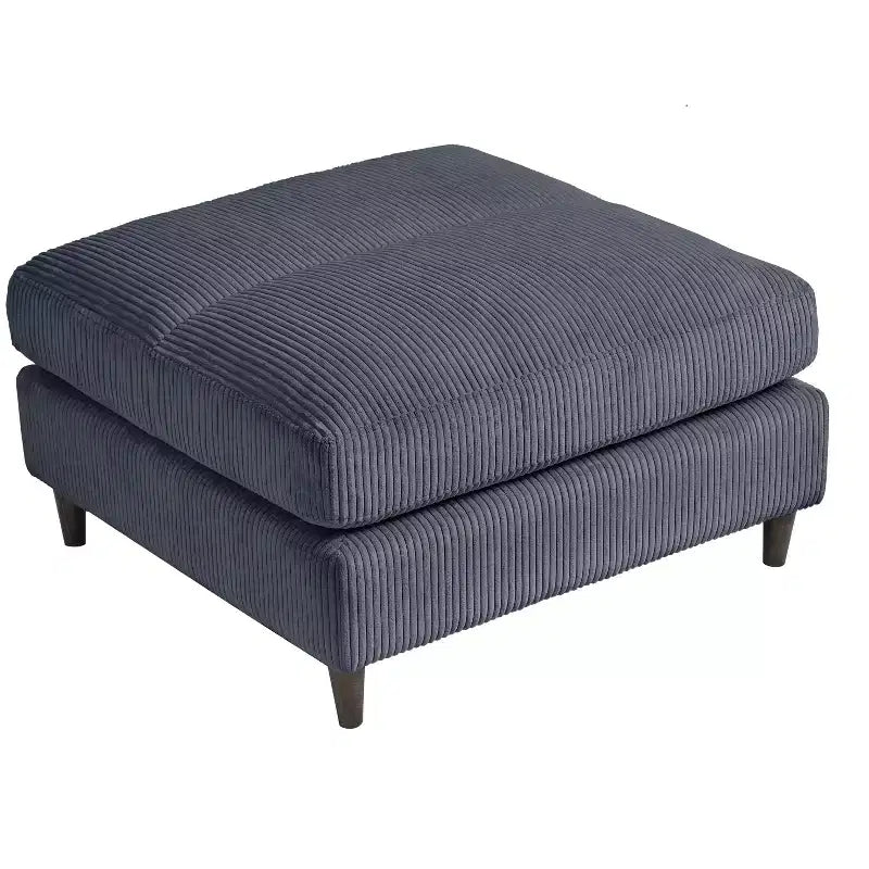 PexFix Divano componibile moderno a 6 posti in velluto a coste, a forma di U convertibile a L con pouf e cuscini per soggiorno ufficio Grigio