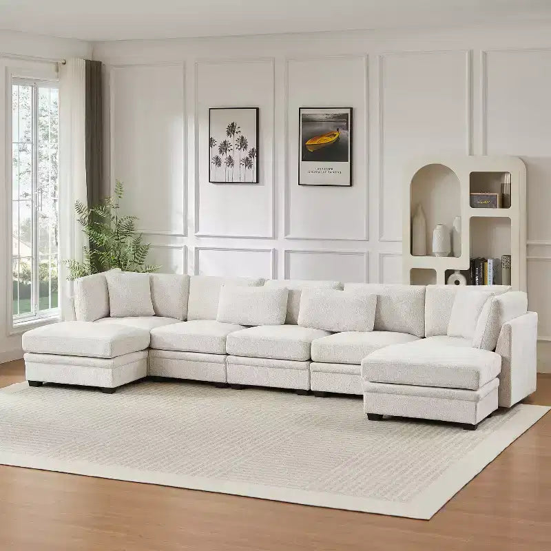 Divano componibile moderno Christopher Knight Home Blair a 7 pezzi reversibile con 2 pouf