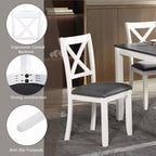 GDFStudio Alvarez Sedie e Panca da Pranzo Moderne in Gomma e Tessuto, Set da 6 Pezzi con Tavolo da Pranzo Rettangolare