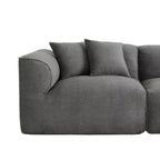 Divano da salotto di lusso a 4 posti in velluto Clihome con pouf mobile, divano imbottito