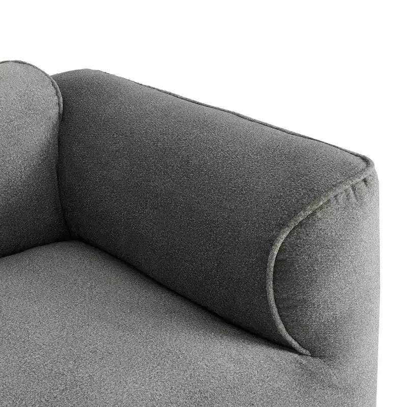 Divano da salotto di lusso a 4 posti in velluto Clihome con pouf mobile, divano imbottito