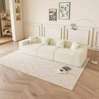 GDFStudio Nira Moderno Divano Sezionale a 3 Posti Reversibile Senza Struttura Rivestito in Velluto a Coste da 109'' con Pouf e 4 Cuscini