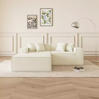 GDFStudio Nira Moderno Divano Sezionale a 3 Posti Reversibile Senza Struttura Rivestito in Velluto a Coste da 109'' con Pouf e 4 Cuscini