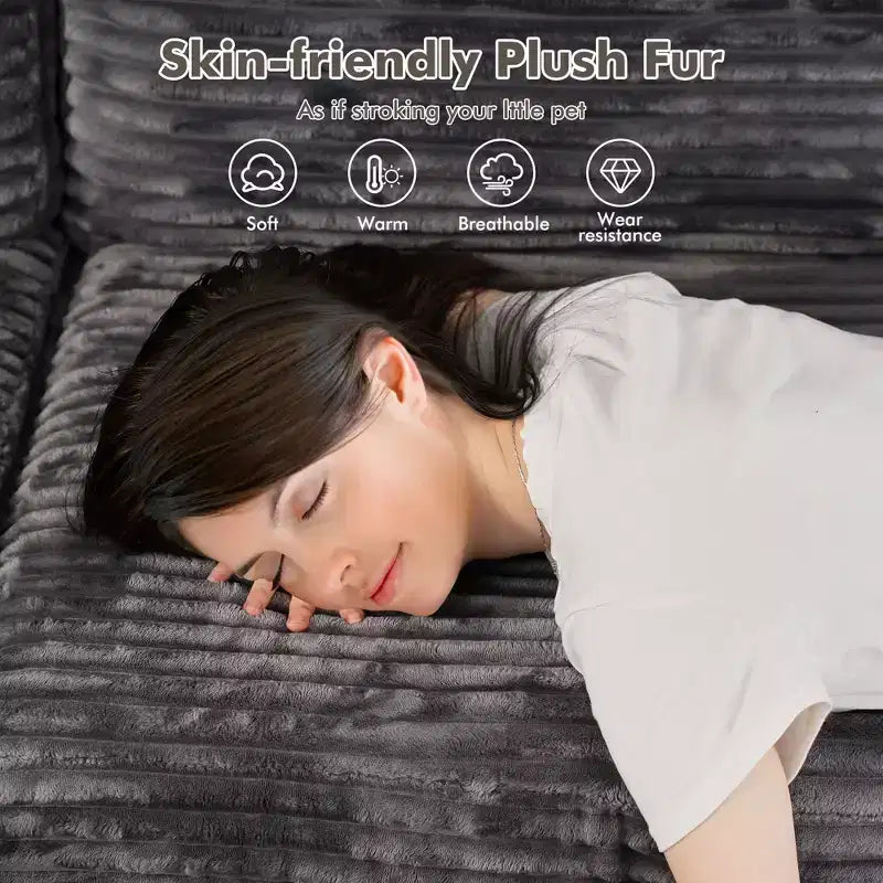 Divano componibile di lusso HOMLUX, divano a nuvola oversize per soggiorno, divano letto convertibile imbottito con seduta profonda e chaise longue.
