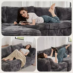 Divano componibile di lusso HOMLUX, divano a nuvola oversize per soggiorno, divano letto convertibile imbottito con seduta profonda e chaise longue.