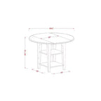 Set da pranzo rotondo 3 pz con tavolo da 20/42 pollici e 2 sedie in lino - Tessuto beige