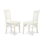 Set da pranzo moderno 3 pezzi - Tavolo rotondo e 2 sedie - Finitura bianco lino