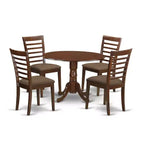 Retro Kitchen Table Set - 5 Piece Dinette Set with Chairs - Round Drop Leaf Table - Asian Hardwood
