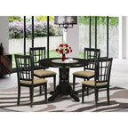 Set Dinette Rotondo per 4 - Tavolo da Cucina con Sedie - Set da Pranzo in Legno Massiccio
