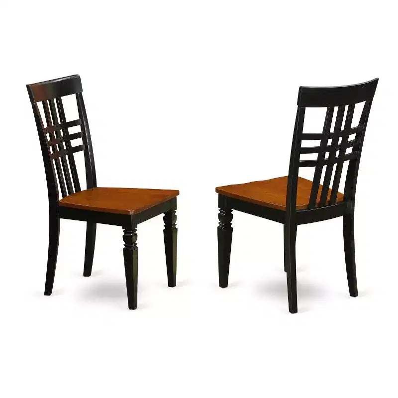 Set tavolo da pranzo rotondo - Set da cucina da 5 pezzi con sedie - Tavolo da 42 pollici, finitura nero e ciliegio