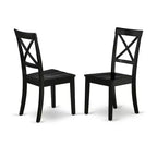 Set da pranzo mediterraneo 7 pezzi - Tavolo e 6 sedie - 36x60 pollici - Finitura nera - HomeStock