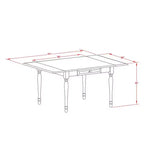 Set da pranzo 5 pezzi in legno tavolo e sedie - Set da pranzo con tavolo a ribalta finitura mogano