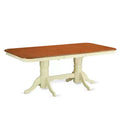 HomeStock 7-Piece Buttermilk and Cherry Finish Solid Wood Top Dining Table with 6 Chairs