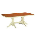 HomeStock 7-Piece Buttermilk and Cherry Finish Solid Wood Top Dining Table with 6 Chairs