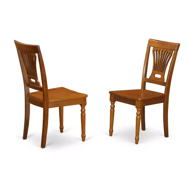 HomeStock set quadrato da pranzo da 5 pezzi con piano in legno massello e finitura marrone sella, con 4 sedie