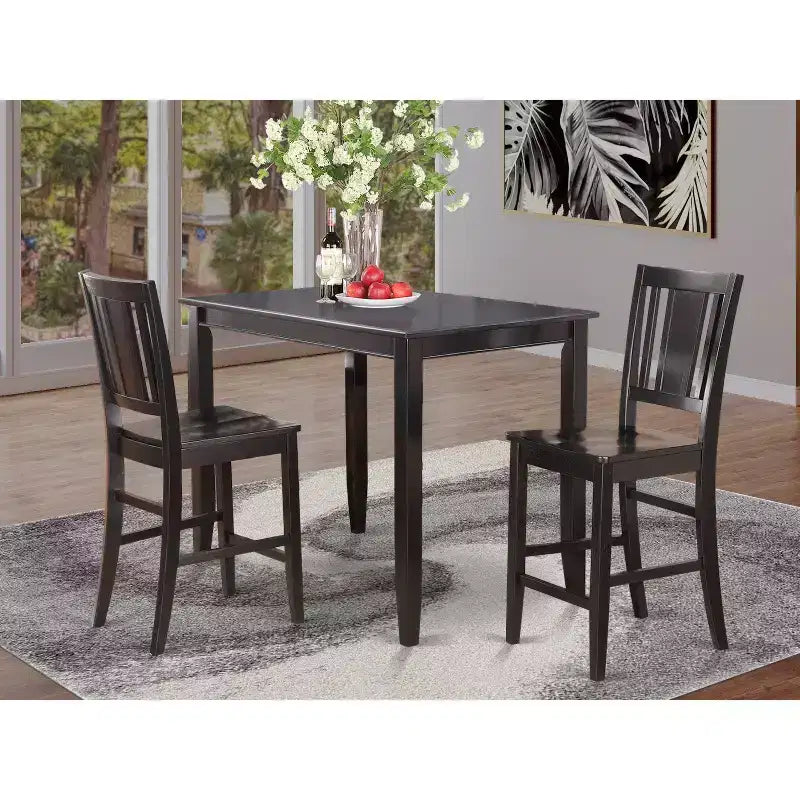 Set da pranzo ad altezza bancone - Set tavolo e sedie in 3 pezzi - Set da cucina moderno in stile pub - Tavolo da 30x48 pollici