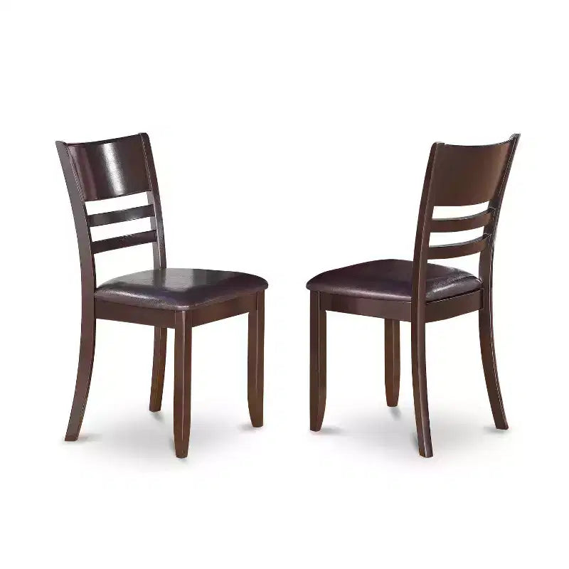 HomeStock Tavolo da Pranzo Quadrato 7 Pezzi con Finitura Cappuccino e Piano in Legno Massello con 6 Sedie