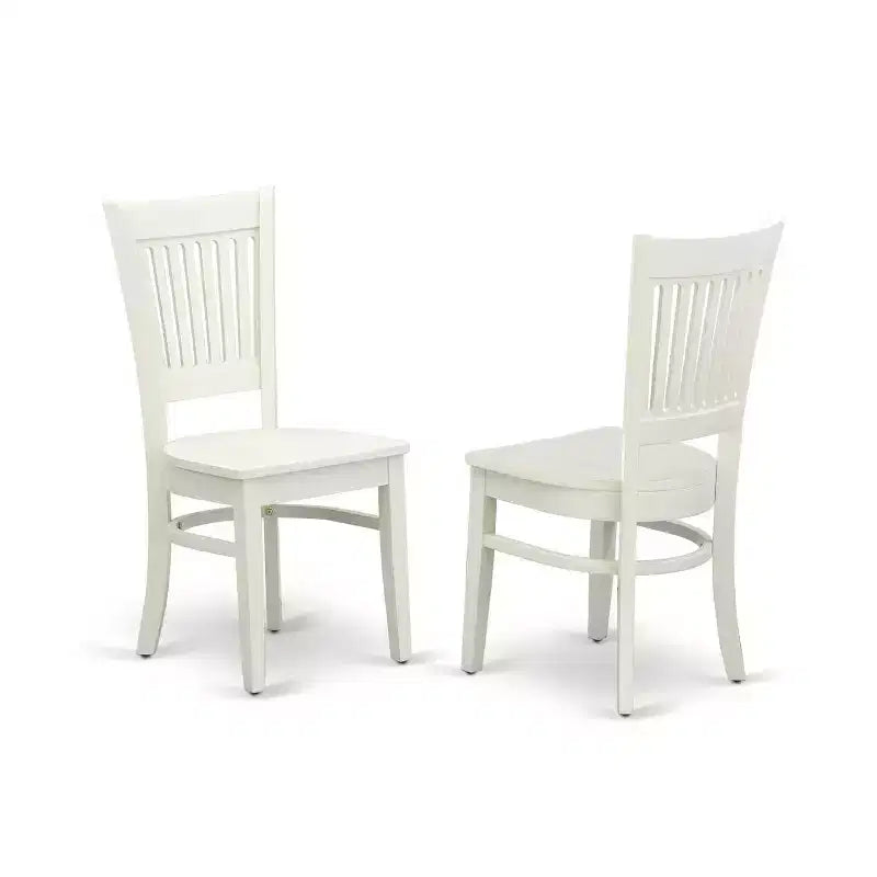 Set da pranzo 5 pezzi - Tavolo da pranzo e sedie in legno - Stile rustico bianco lino