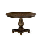 Tavolo da pranzo HomeStock 5 pezzi con piano in legno massello con finitura anticata Jacobean e 4 sedie imbottite