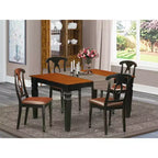 HomeStock Set sala da pranzo in legno massello con piano nero e ciliegio, 5 pezzi, con 4 sedie