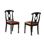 HomeStock Set sala da pranzo in legno massello con piano nero e ciliegio, 5 pezzi, con 4 sedie