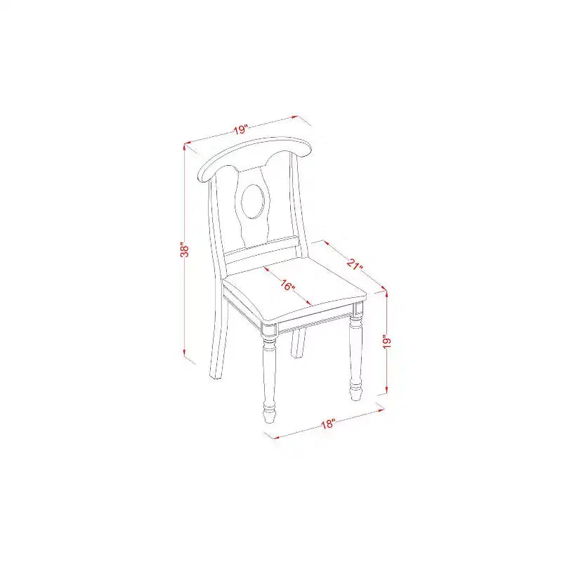 HomeStock Set sala da pranzo in legno massello con piano nero e ciliegio, 5 pezzi, con 4 sedie