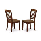 HomeStock Tavolo da Pranzo Rettangolare a 7 Pezzi con Piano in Legno Massello Finitura Mogano e 6 Sedie con Schienale a Doghe