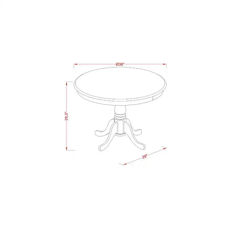 HomeStock Set da Pranzo 3 Pezzi con Tavolo Rotondo e 2 Sedie, Top in Legno Massello di Rovere Naturale
