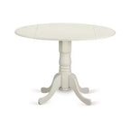 Round Dining Table Set with 2 Chairs - Linen White Kitchen Table & Chair Set