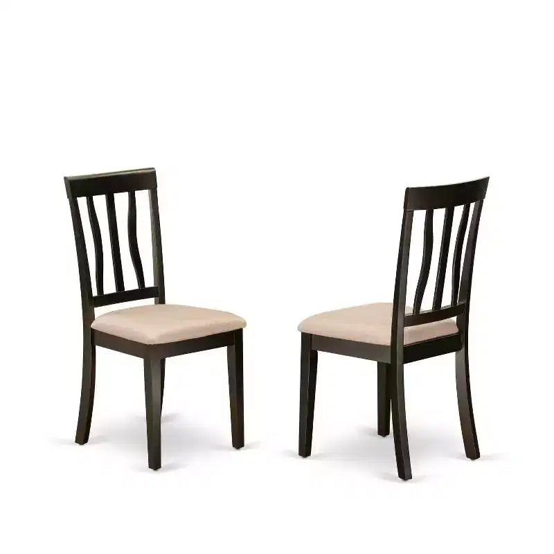 Gothic Glamour Dining Set - Table with Leaf & 6 Chairs - Elegant Cappuccino Finish