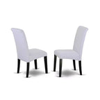 HomeStock, tavolo da pranzo 5 pezzi con ripiano in legno massello, finitura nera e color ciliegia, con 4 sedie Parson