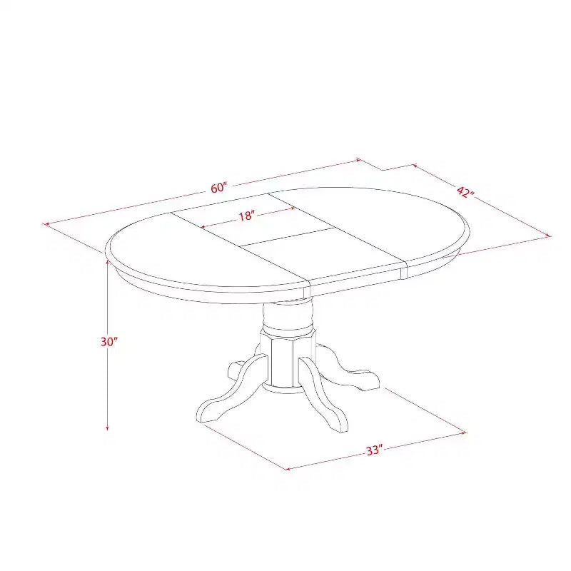 Set da pranzo ovale 5 pezzi - Tavolo in stile rinascimentale e 4 sedie - Mobili eleganti per sala da pranzo