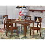 Set da pranzo Art Nouveau - Tavolo rettangolare 5 pezzi e 4 sedie - Arredamento sala da pranzo 60 pollici