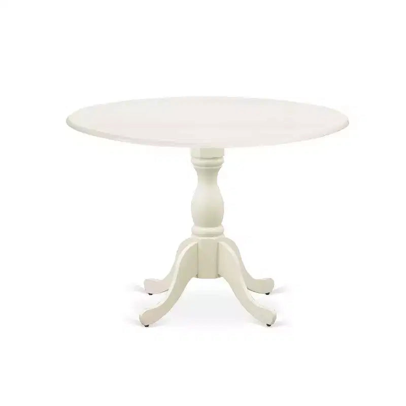 HomeStock Set da pranzo in 5 pezzi, piano in legno massello con finitura lino bianco, tavolo con 4 sedie con schienale a doghe a scomparsa