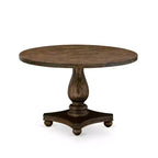 HomeStock Set Tavolo da Pranzo a 5 Pezzi con Piano in Legno Massello Finitura Jacobean Invecchiato e 4 Sedie