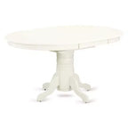HomeStock Set Tavolo da Pranzo Ovale a 5 Pezzi con Top in Legno Massello Finitura Bianco Lino e 4 Sedie Parson con Prolunga a Farfalla