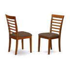 HomeStock Tavolo da Pranzo Ovale a 7 Pezzi in Legno Massello con Finitura Marrone Scuro e 6 Sedie