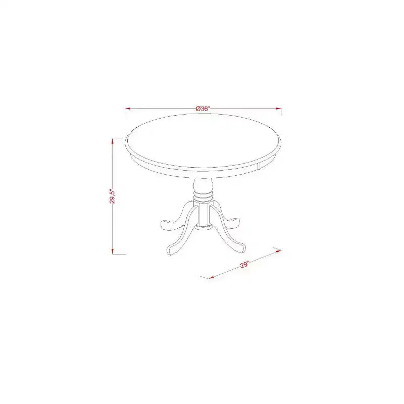 HomeStock 5-Piece Black Finish Solid Wood Top Dining table with 4 Chairs with Slat Back