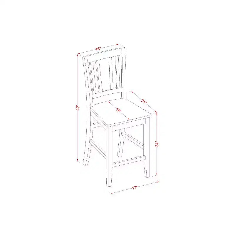Esszimmergarnitur in Tresenhöhe - 3-teiliges Tisch- und Stuhlset - Modernes Küchen-Pub-Set - Tisch 30x48 Inch