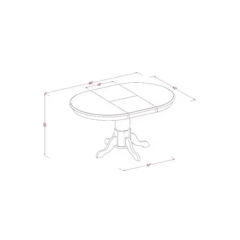 Set da pranzo da 5 pezzi - Tavolo ovale e 4 sedie - Set sala da pranzo marrone sella