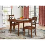 Set da pranzo vintage per cucina - Tavolo con prolunga a farfalla e 2 sedie - Finitura mogano 32x54 pollici
