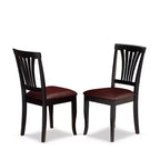HomeStock Set da Pranzo Rotondo da 3 Pezzi, Tavolo con Piano in Legno Massello Finitura Nera e Ciliegio e 2 Sedie