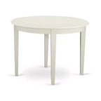 Set da Pranzo Rotondo - 3 Pezzi Tavolo & Sedie da Cucina - Finitura Bianco Lino - Design Moderno Parson