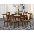 Set da pranzo per 4 persone - Tavolo da cucina piccolo con sedie - Design moderno - Finitura marrone sella